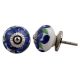White Navy Blue Hand Painted Knob